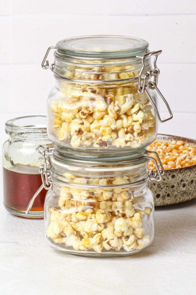 Popcorn in Mason Jars. Popcorn Recipe Ideas for National Popcorn Day. Homemade Salted Caramel Popcorn Recipe. Gourmet Popcorn Recipes. Popcorn Mason Jar Gift Ideas. Popcorn Mason Jar Wedding Favor Ideas.