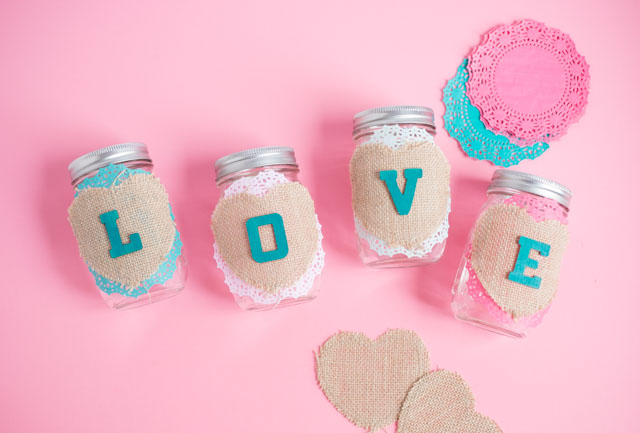 Love Mason Jar Centerpiece. Valentine Mason Jar Crafts. Mason Jar Valentine's Day Craft Ideas. Gift Ideas in Mason Jars for Valentine's Day. 55+ Valentine Jar Crafts & More