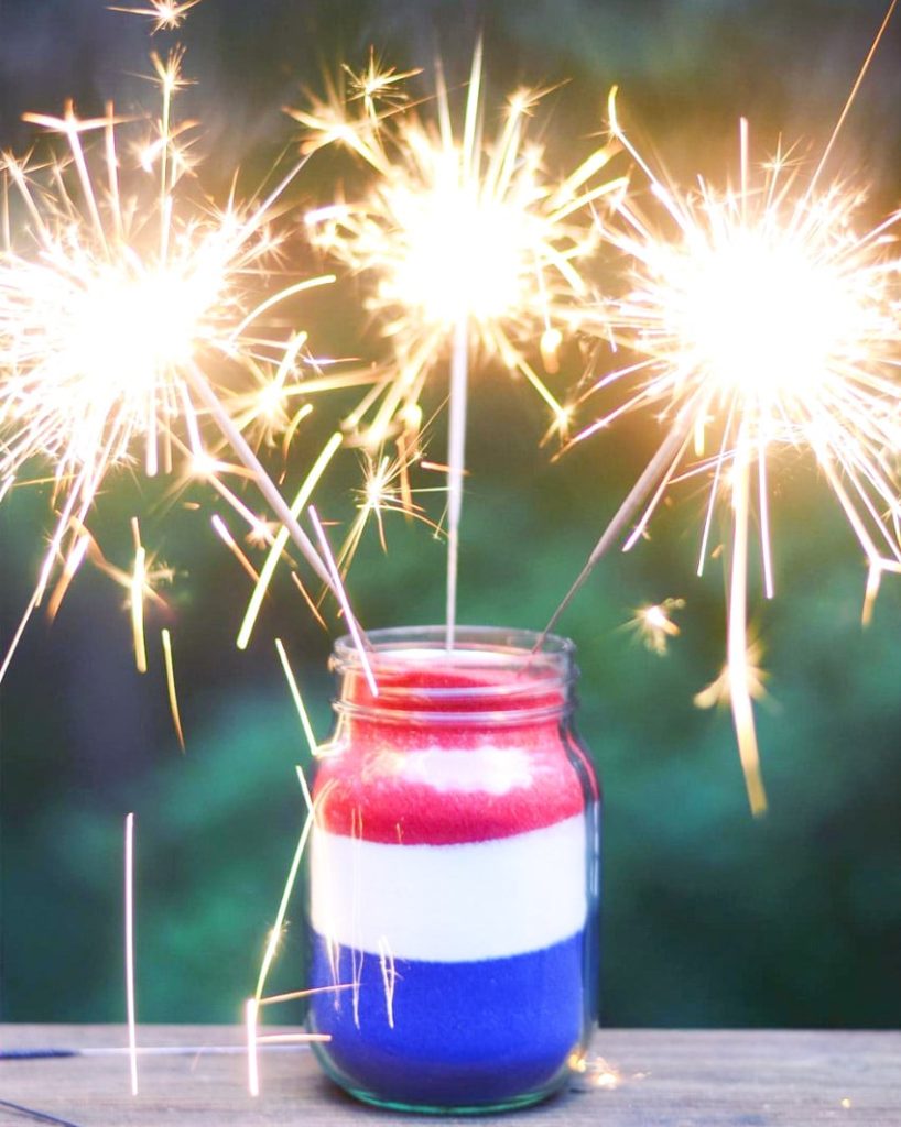 Fourth of July Mason Jar Crafts and Decor Ideas. Red, White and Blue Mason Jars. Patriotic Mason Jars. Semiquincentennial Mason Jars to Celebrate 4th of July. July 4 Decor Ideas with Mason Jars. Mason Jar Kid's Crafts for July 4th.