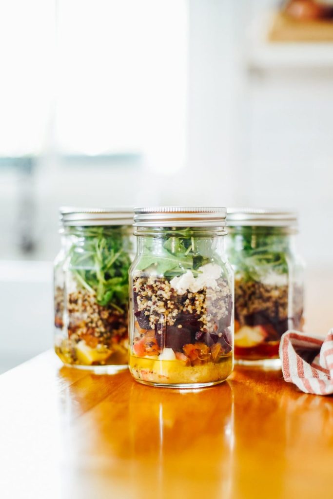Make-Ahead Meat Free Harvest Salad. Fall Recipes in Mason Jars. Mason Jar Recipes. Comfort Foods in Mason Jars. Autumn Salads in Mason Jars. Mason Jar Cranberry Recipes. Apple Pie in Mason Jar. Mason Jar Soup Recipes for Fall. Fall Desserts in Mason Jars. 