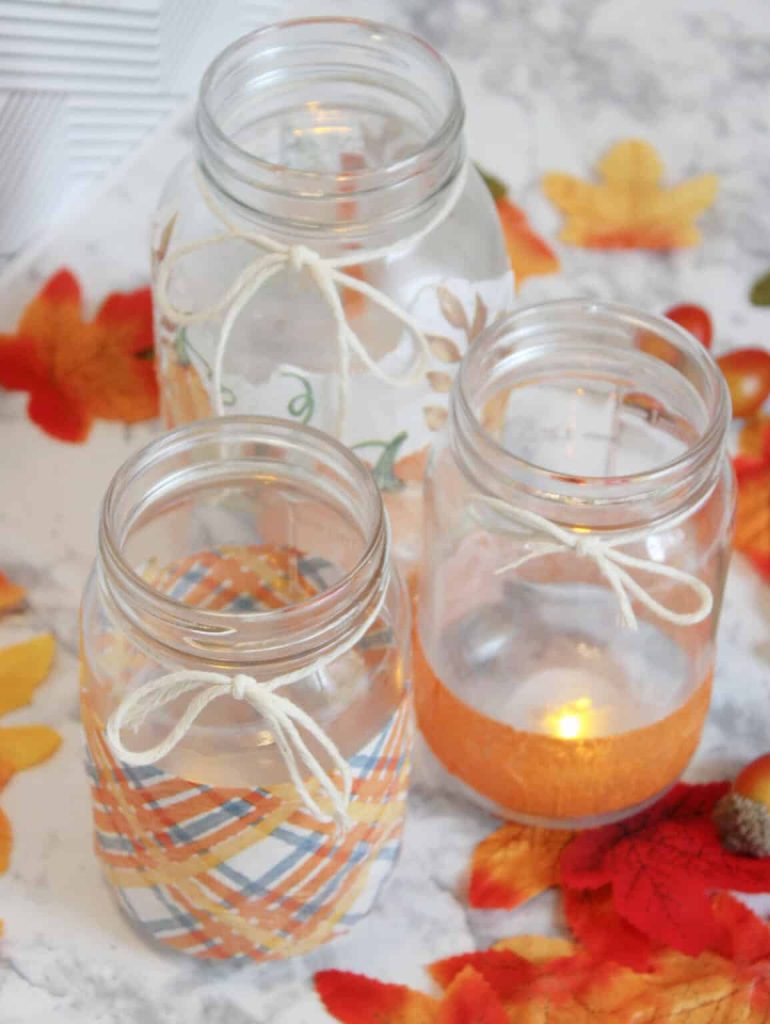 Mason Jar Crafts for Fall. Decoupage Fall Mason Jar Lantern. 30+ Craft Idea for Autumn. Crafts for Fall with Mason Jars. Mason Jar Autumn Crafts. Painted Mason Jars for Fall. Mason Jar Votives for Fall. Pumpkin Mason Jar Crafts for Fall.